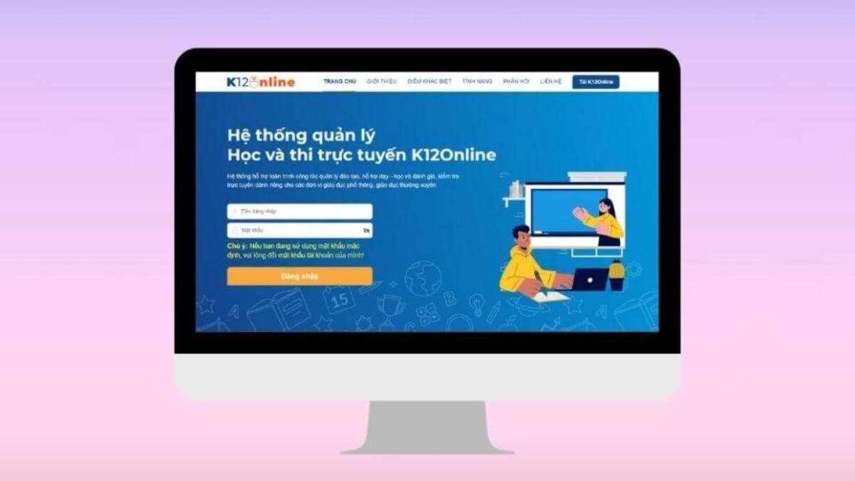 Học online trên ứng dụng K12Online